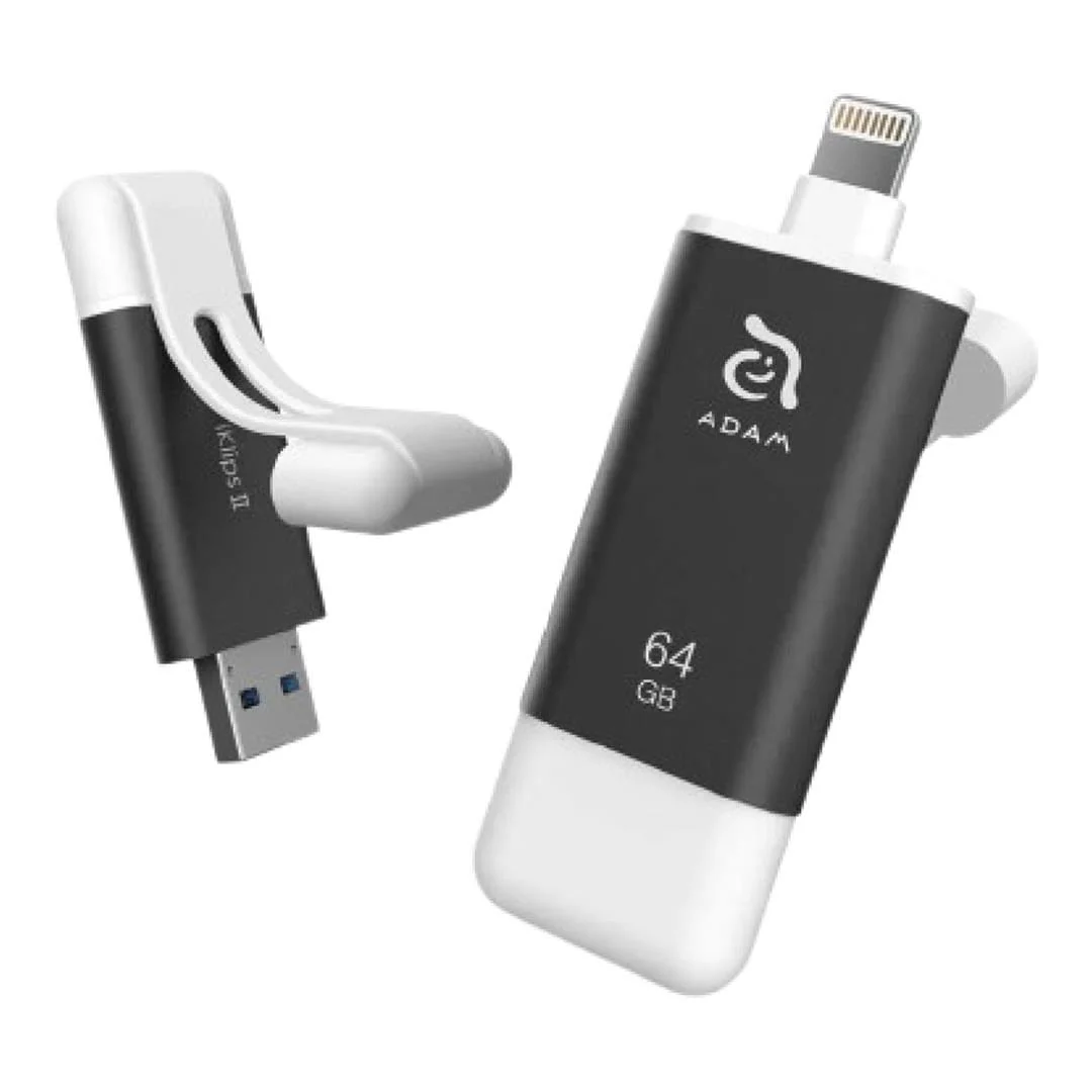 Adam Elements iKlips II 64GB Lightning Flash Drive Grey ADRAD64KL2GY-1