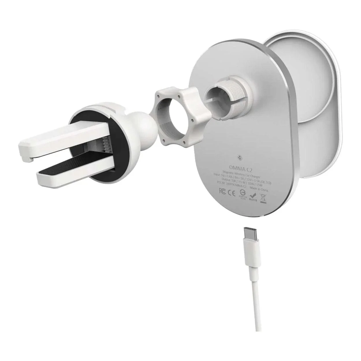 Adam Elements OMNIA C2 MagSafe Magnetic Wireless Car Charger for iPhone White APAADC2WH - Image 6