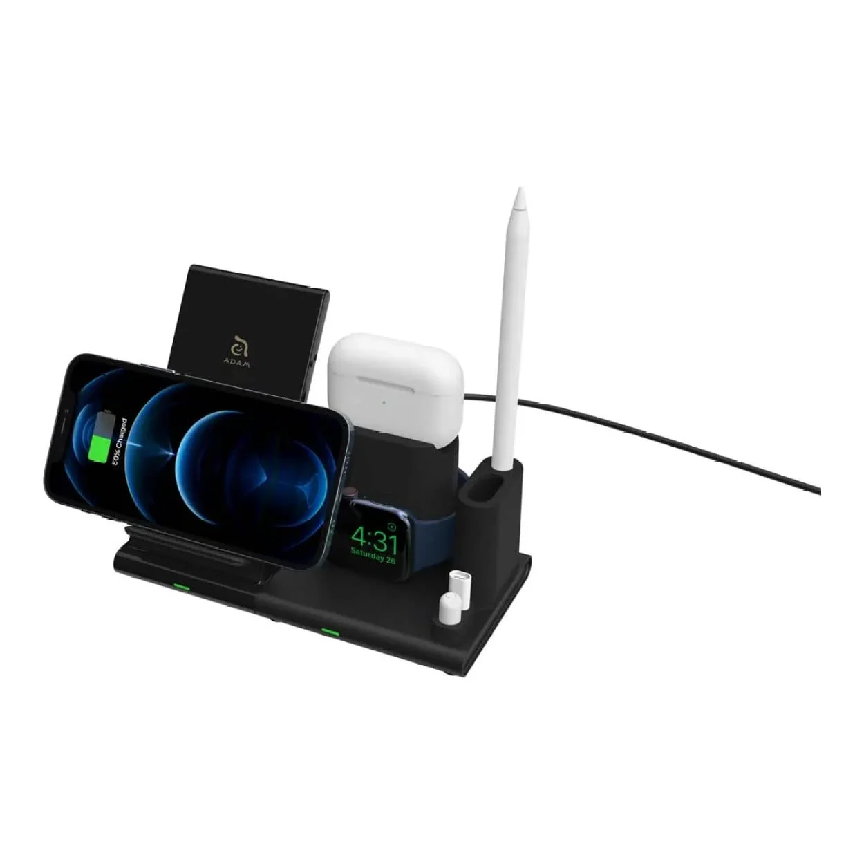 Adam Elements OMNIA Q4 4-in-1 Wireless Charging Station Black APAADQ4OGBK - Image 4