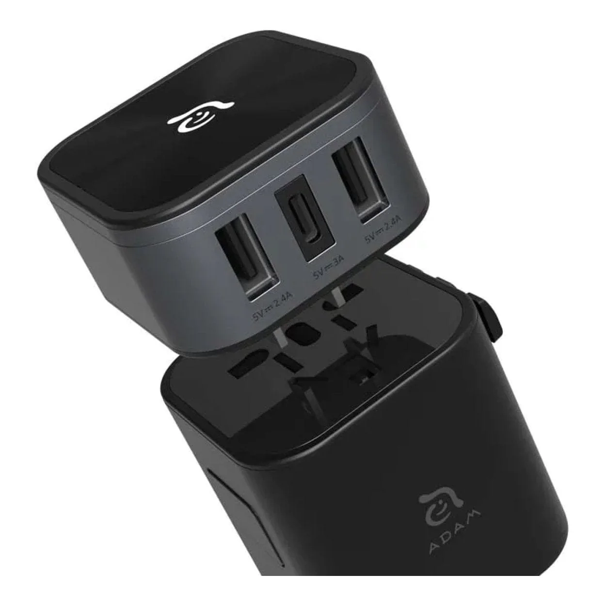 Adam Elements OMNIA T3 Universal Travel Charging Adapter Black APAADT3BK - Image 2
