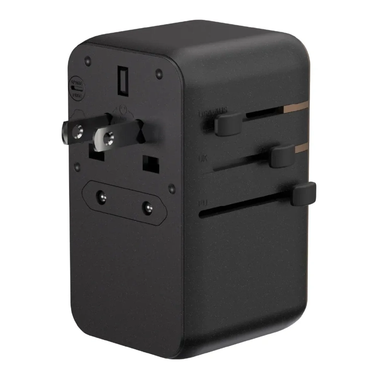 Adam Elements T100L 100W Universal Travel Adapter with Built-In Type-C Cable Black APAADT100LBK - Image 4