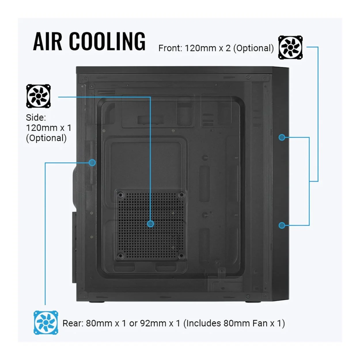 Aerocool CS-1103 ATX Mid-Tower Black PC Case - Image 2