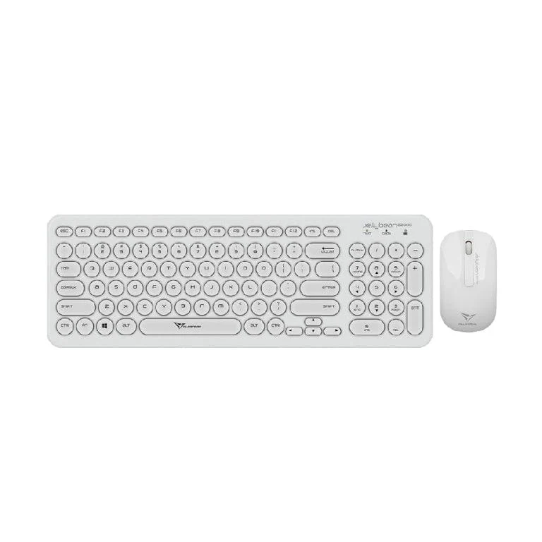 Alcatroz A2000 Jellybean Wireless Keyboard and Mouse Combo White A2000WW