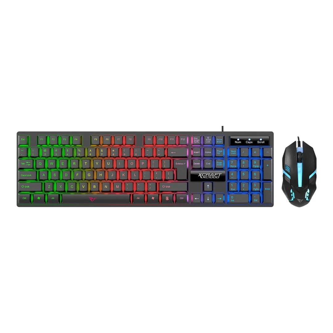 Alcatroz X-Craft XC 1000 Gaming USB Wired Keyboard and Mouse Combo Black XC1000BLK