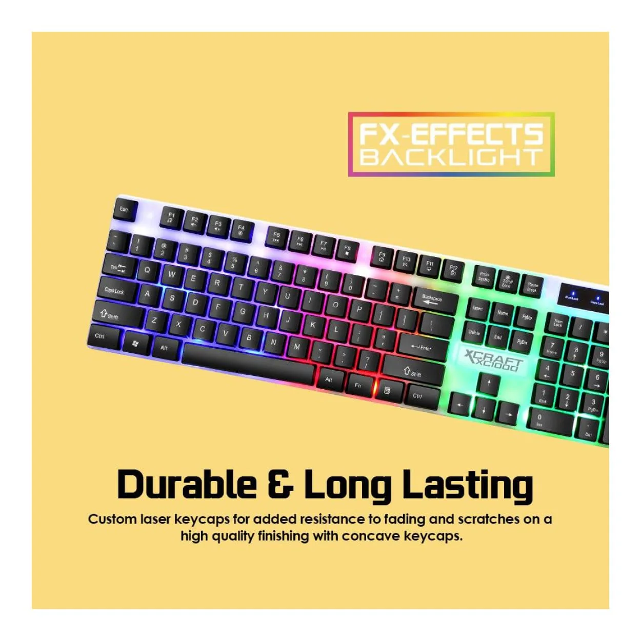 Alcatroz X-Craft XC 1000 Gaming USB Wired Keyboard and Mouse Combo Black XC1000BLK - Image 4