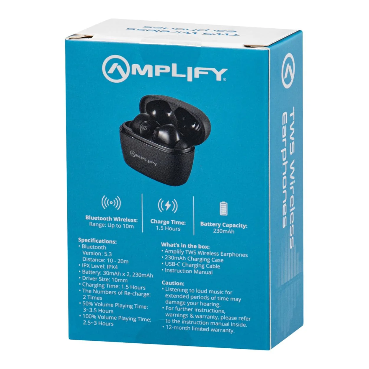 Amplify On The Fly TWS Stemmed Earphones AM-PDQ007-BK(V2) - Image 7