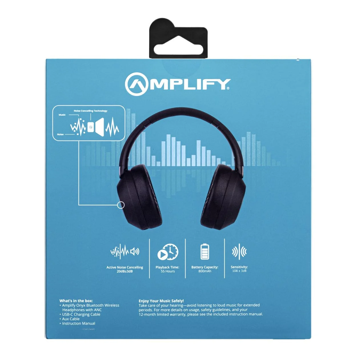 Amplify Onyx ANC Wireless Headset Black AM-2108-BK - Image 3