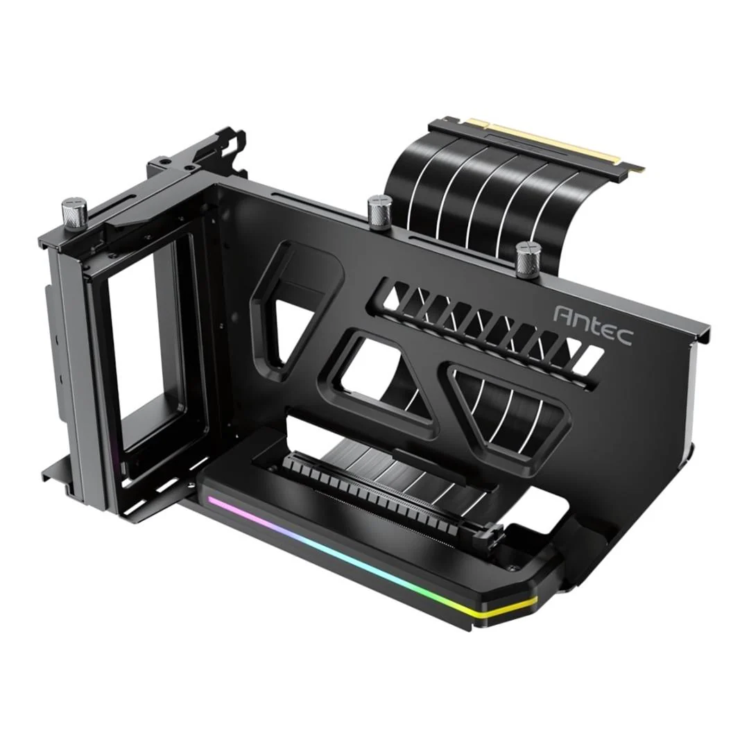 Antec Shift ARGB RTX 40 Vertical GPU Bracket with PCIe 4.0 Riser Cable - Black AT-ARCVB-BK190-A-PCIE4-RTX40
