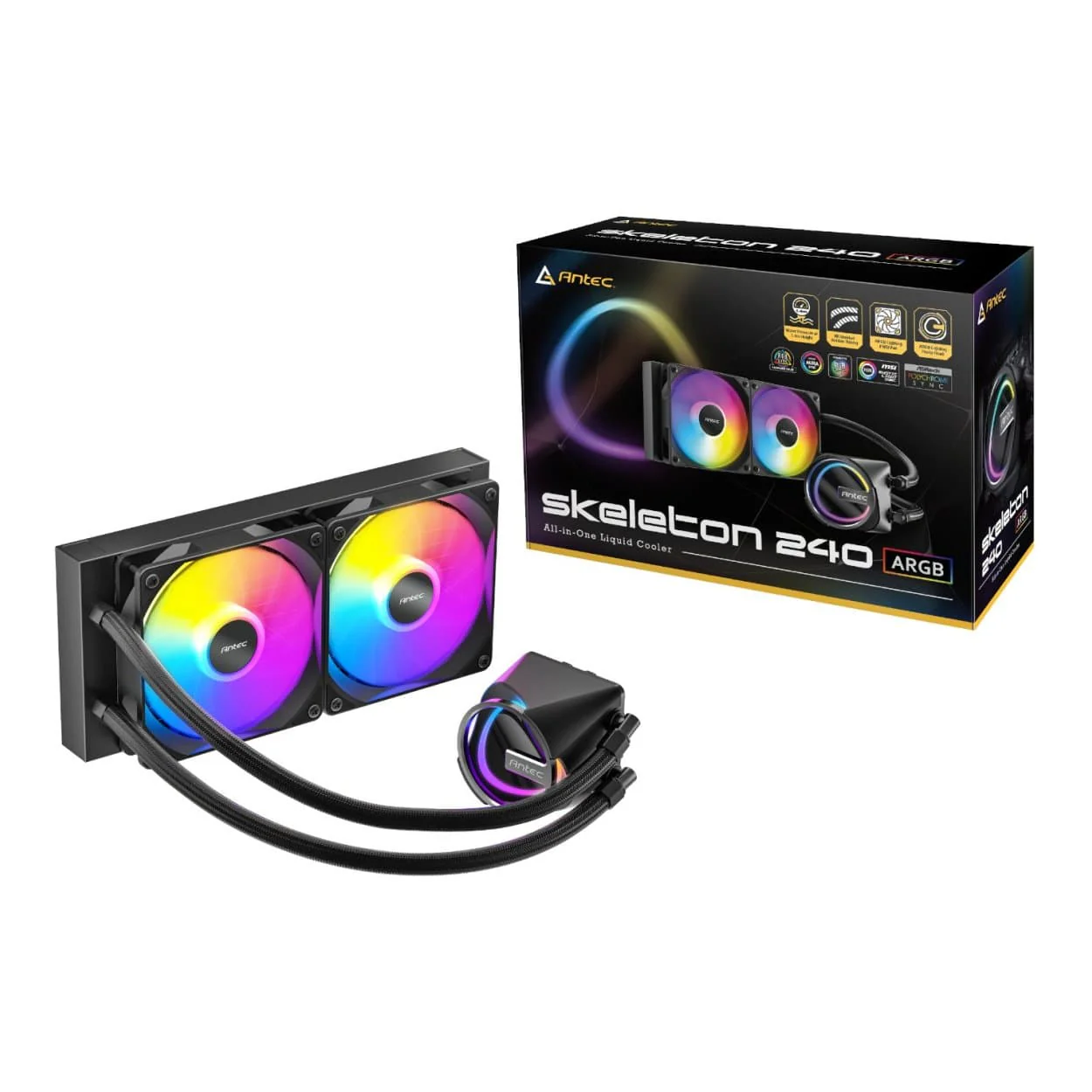 Antec Skeleton 240 ARGB All-in-One CPU Liquid Cooler Black - Image 6