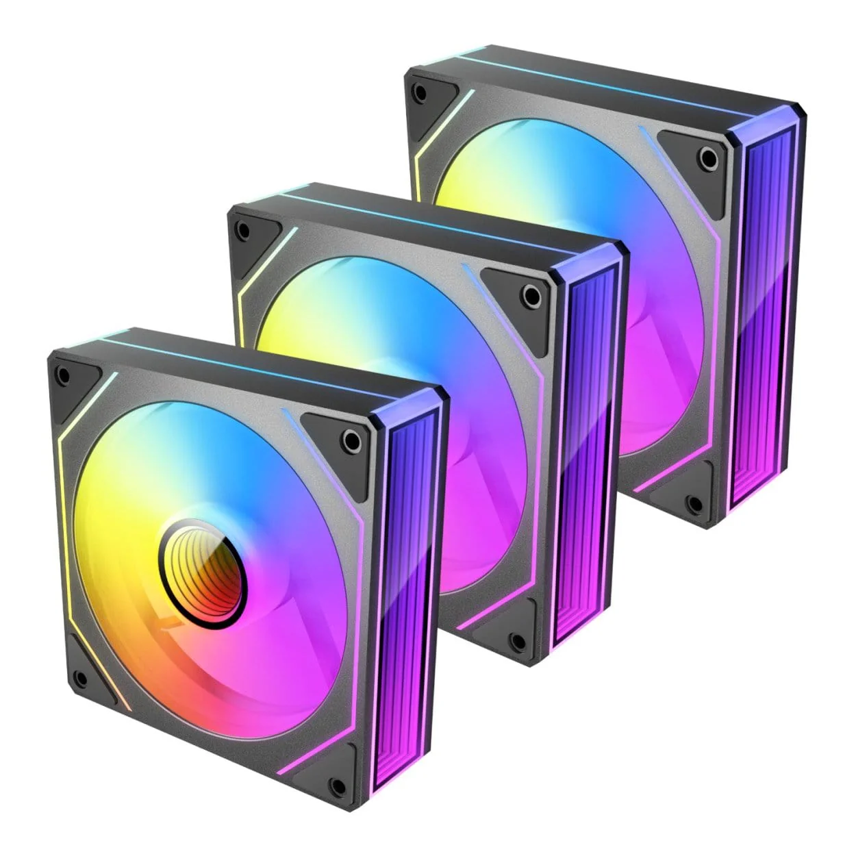 Antec Vision PWM 120mm ARGB Infinity Mirror Case Fan Black 3-pack - Image 2