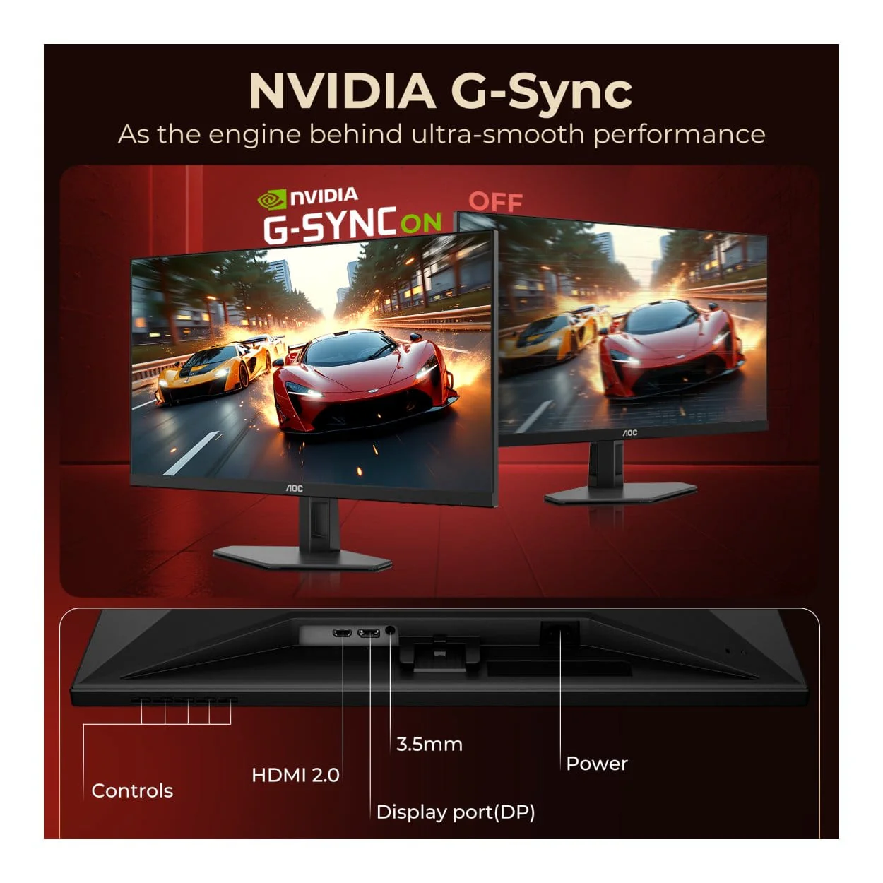 AOC 24G4E 23.8-inch 1920 x 1080p FHD 16:9 180Hz 0.5ms LED IPS Gaming Monitor - Image 9