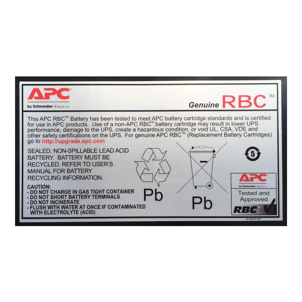 APC RBC6 11Ah 12VDC UPS Sealed Lead Acid (VRLA) Replacement Battery - Image 2