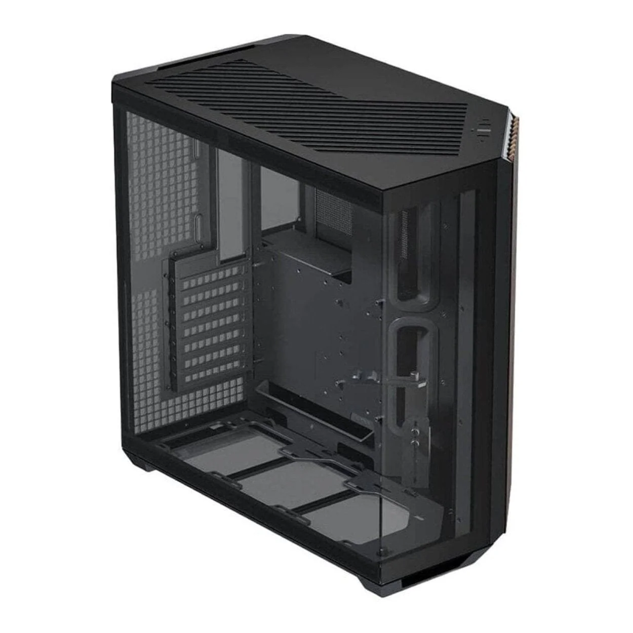 APNX V1 Dual-Chamber Mid-Tower ATX Gaming PC Case - Black/Wood APCM-VI01103.11 - Image 3