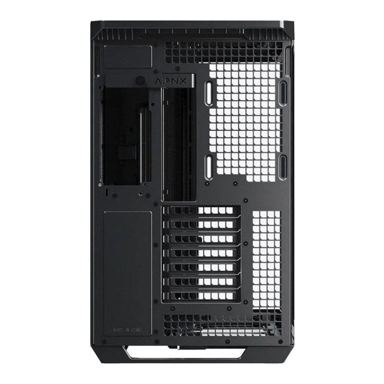 APNX V1 Dual-Chamber Mid-Tower ATX Gaming PC Case - Black/Wood APCM-VI01103.11 - Image 6