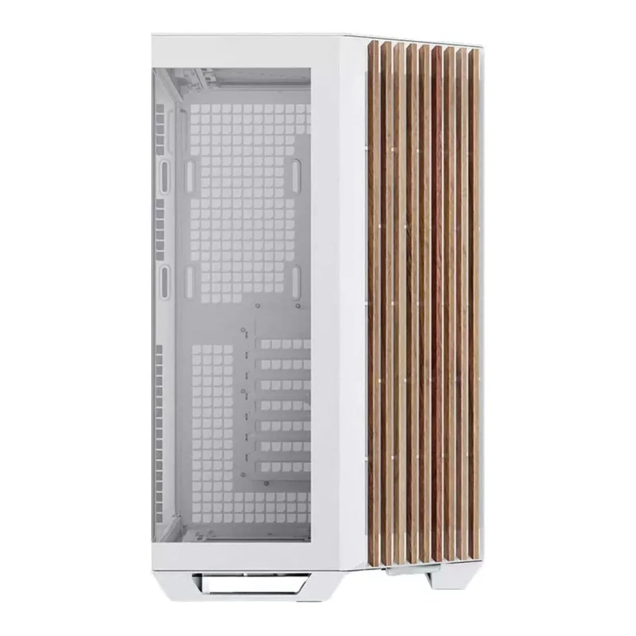 APNX V1 Dual-Chamber Mid-Tower ATX Gaming PC Case - White/Wood APCM-VI01103.21 - Image 2