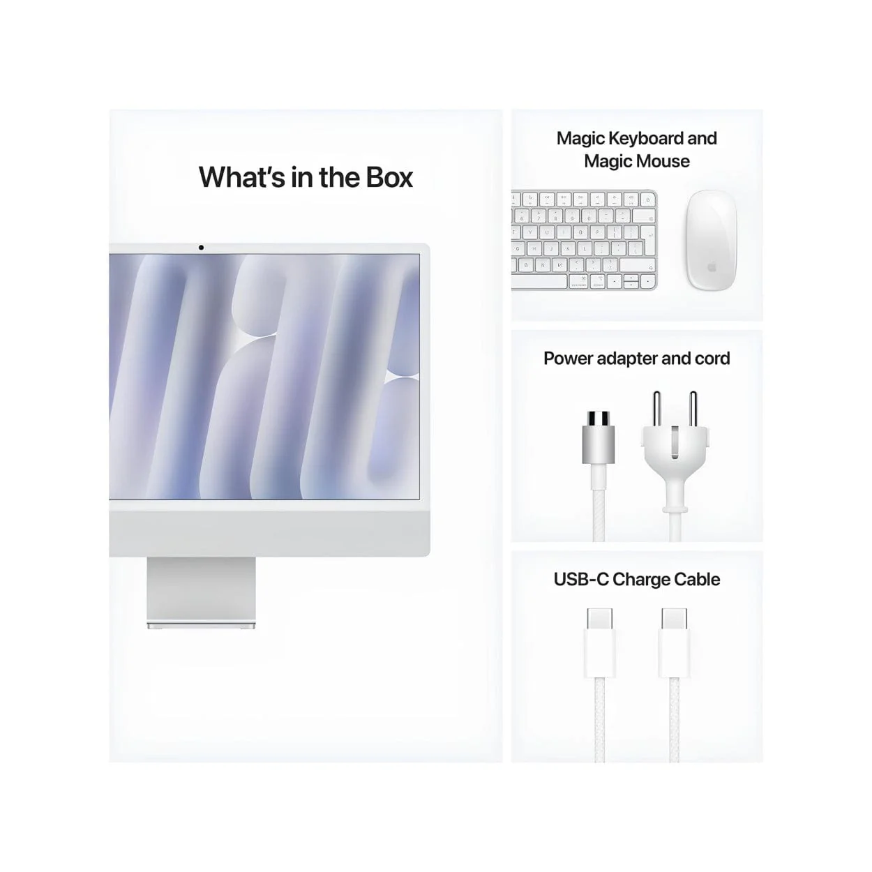 Apple iMac 24 23.5-inch Retina 4.5K All-in-One PC - Apple M4 512GB SSD 16GB RAM macOS Silver - Image 5