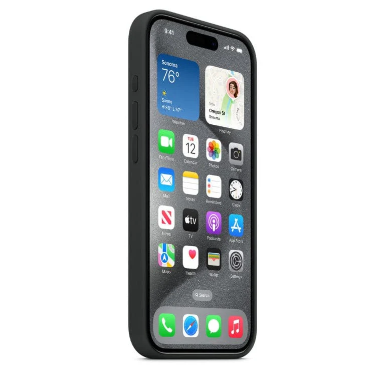 Apple iPhone 15 Pro Black Silicone Case with MagSafe Support - Image 2
