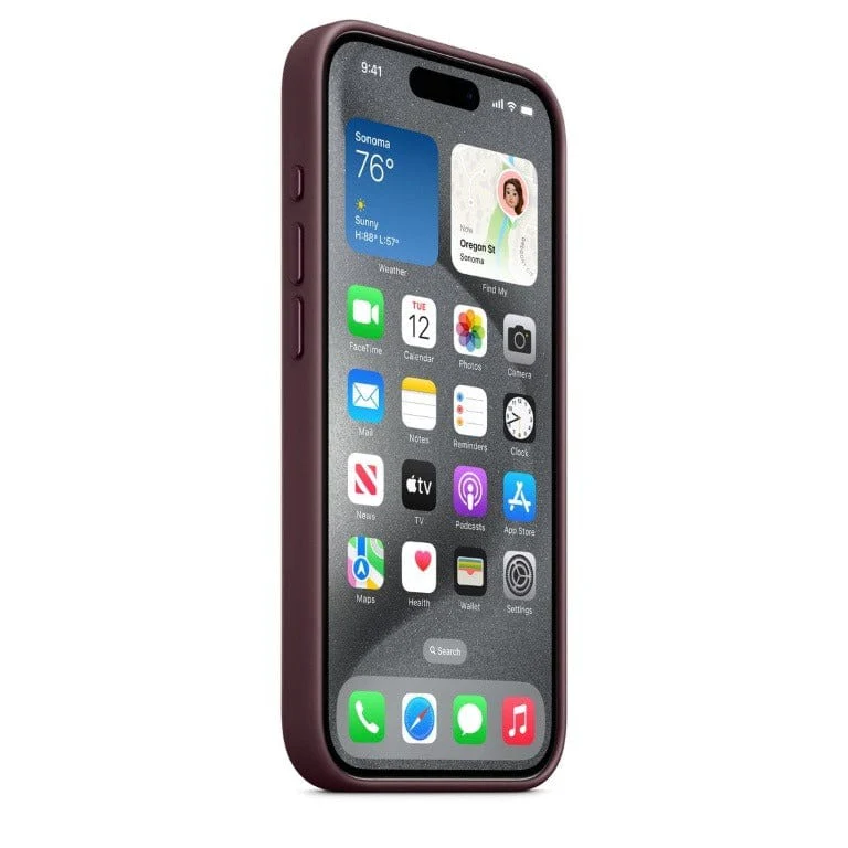 Apple iPhone 15 Pro FineWoven Mulberry Case with MagSafe Support - Image 3