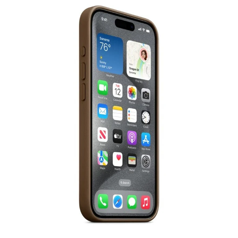 Apple iPhone 15 Pro FineWoven Taupe Case with MagSafe Support - Image 2