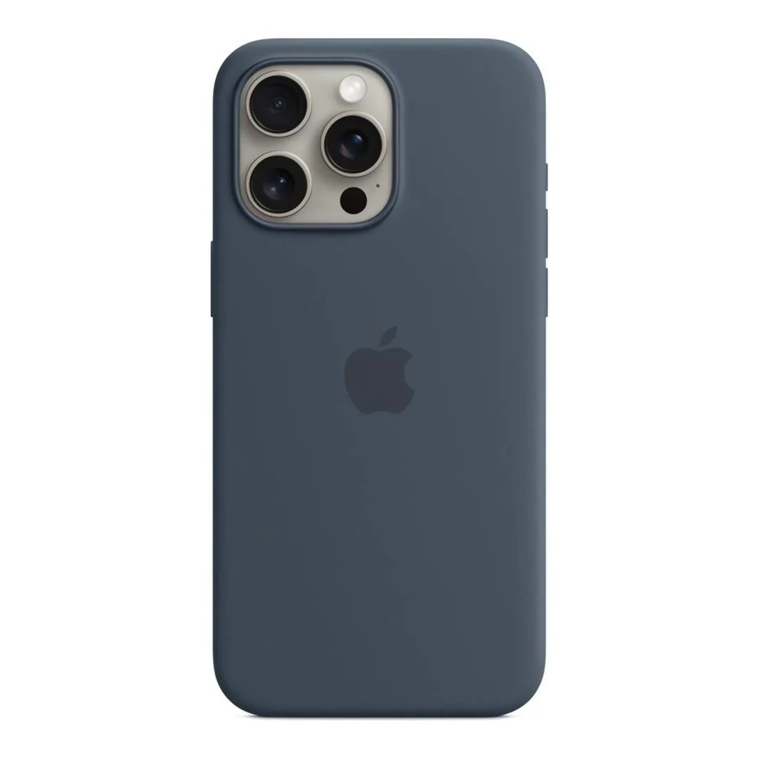 Apple iPhone 15 Pro Max Silicone Case with MagSafe - Storm Blue MT1P3ZM/A