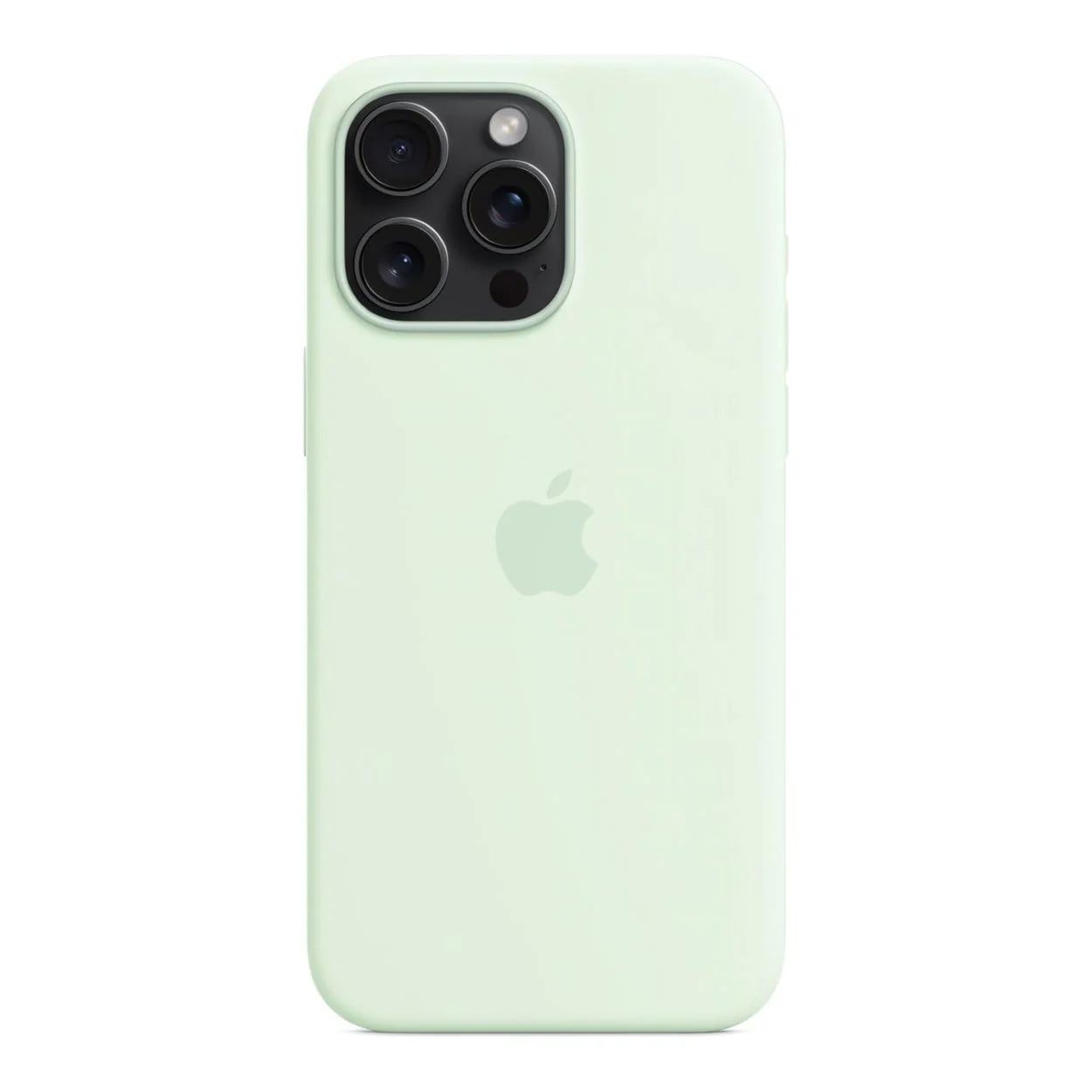 Apple iPhone 15 Pro Max Silicone Soft Mint Case with MagSafe Support - Image 3