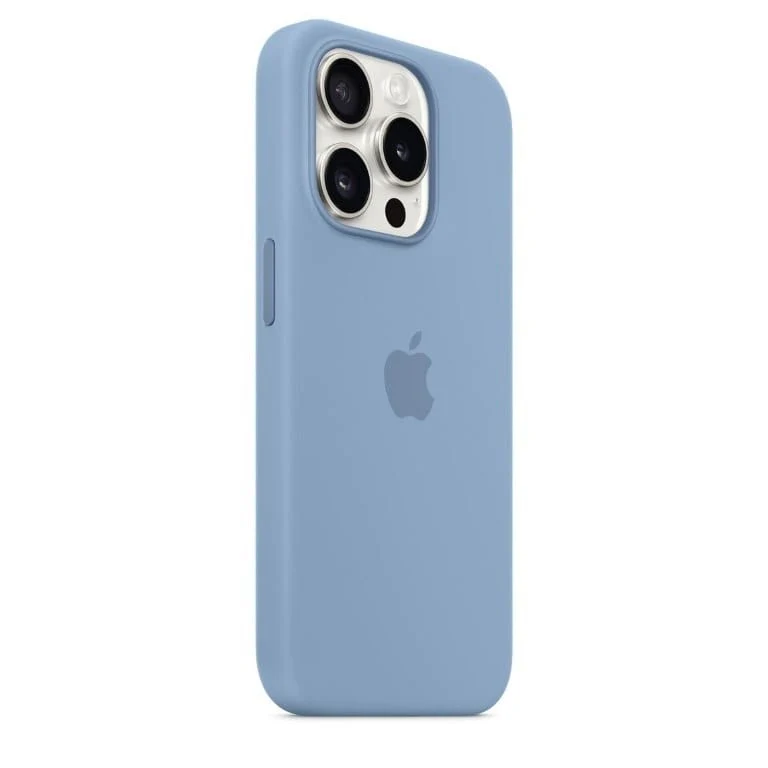 Apple iPhone 15 Pro Winter Blue Silicone Case with MagSafe Support - Image 2
