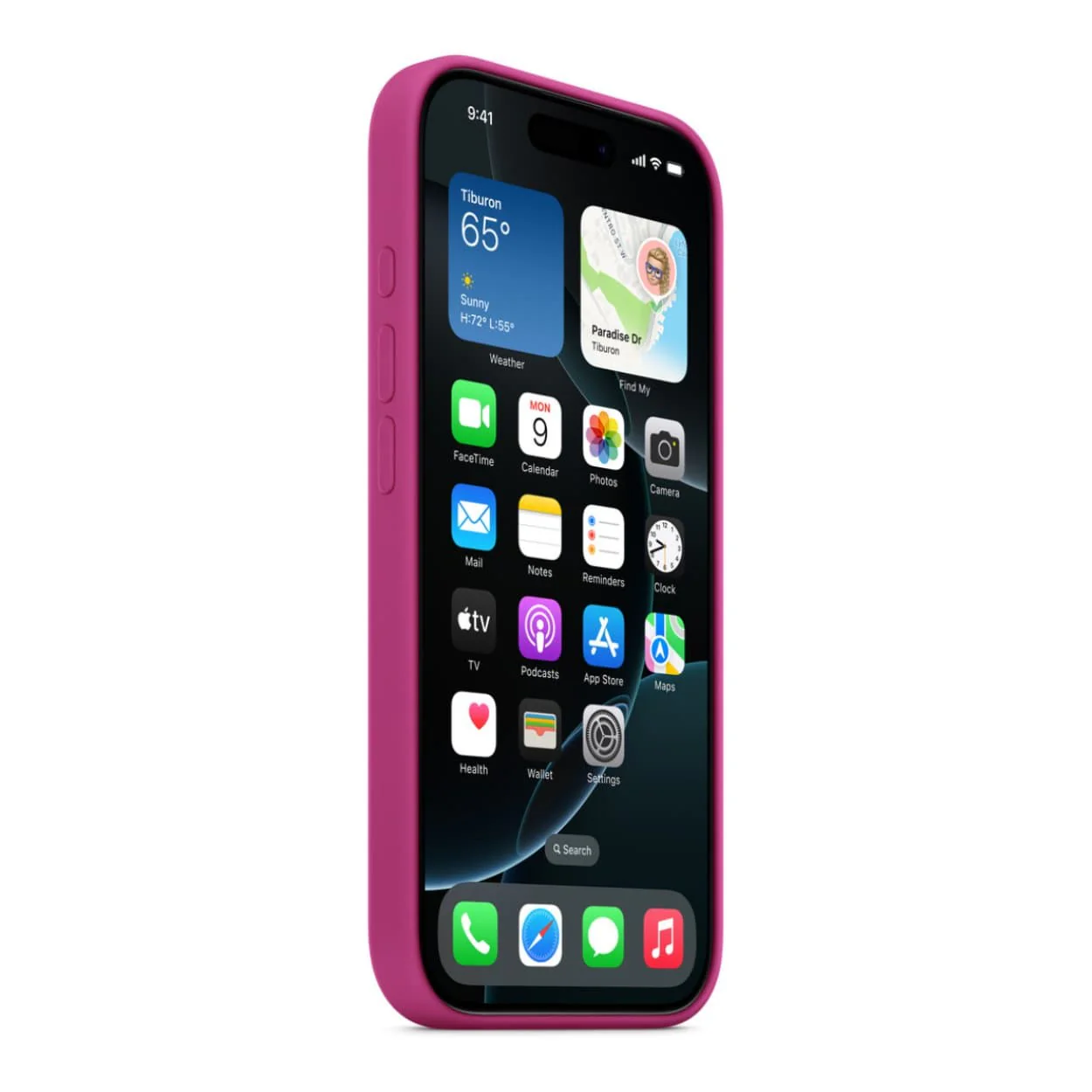 Apple iPhone 16 Pro Fuchsia Silicone Case with MagSafe Support - Image 2
