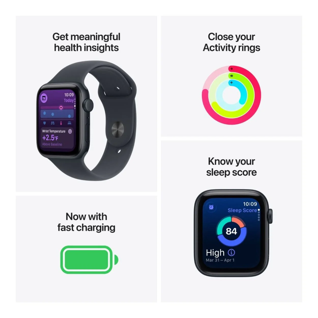 Apple Watch SE 3 GPS 44mm Starlight Aluminium Case with Starlight Sport Band S/M MEHG4AF/A - Image 5