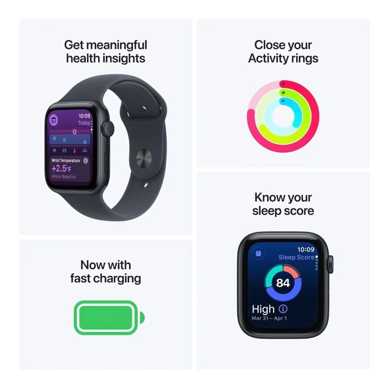 Apple Watch SE 3 GPS Cellular 40mm Midnight Aluminium Case with Midnight Sport Band S/M MEP94AF/A - Image 5