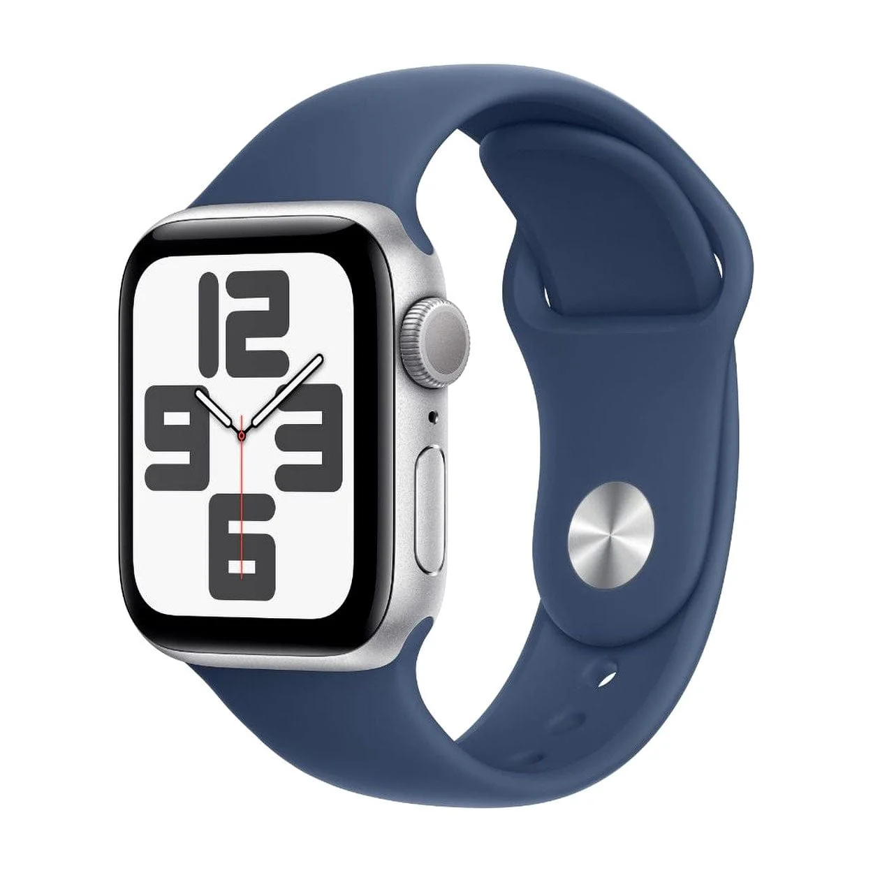 Apple Watch SE GPS 40mm Silver Aluminium Case with Denim Sport Band S/M MXEC3QA/A - Image 2