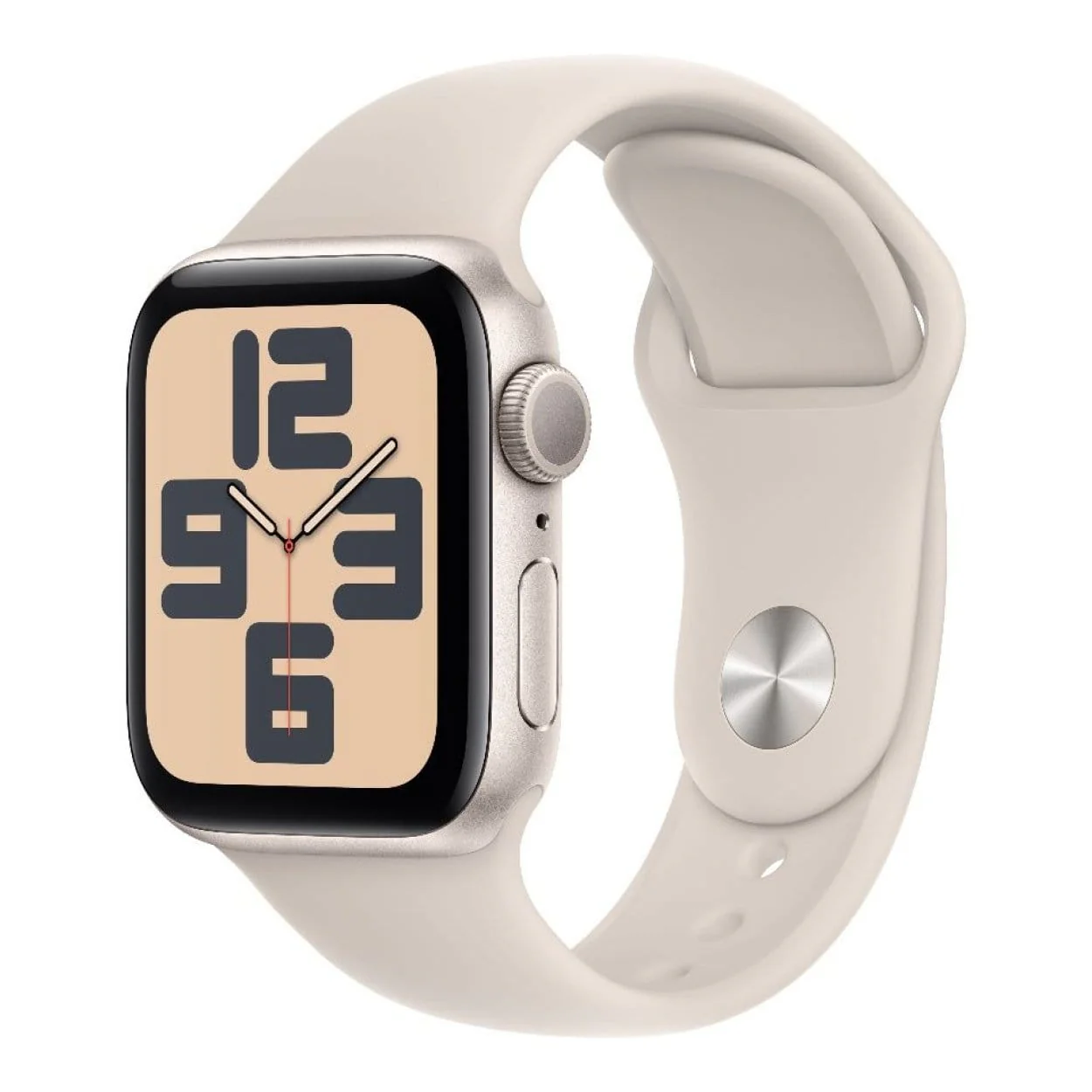Apple Watch SE GPS 40mm Starlight Aluminium Case with Starlight Sport Band S/M MXEF3QA/A - Image 2