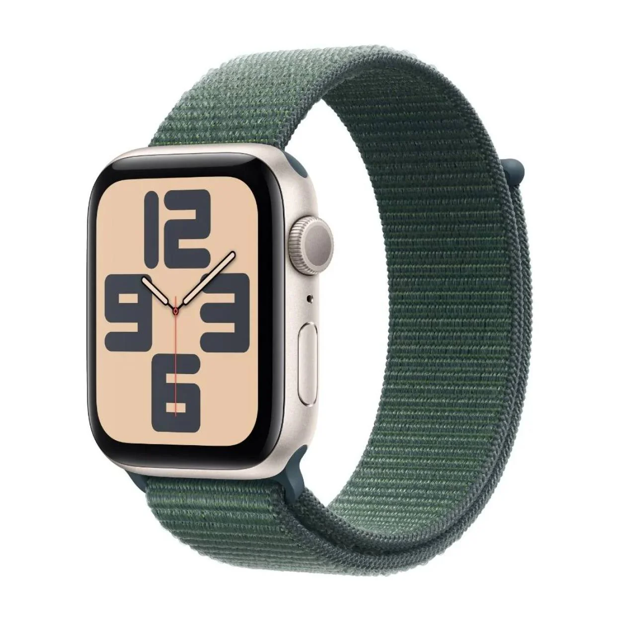 Apple Watch SE GPS 44mm Starlight Aluminium Case with Lake Green Sport Loop - Image 2