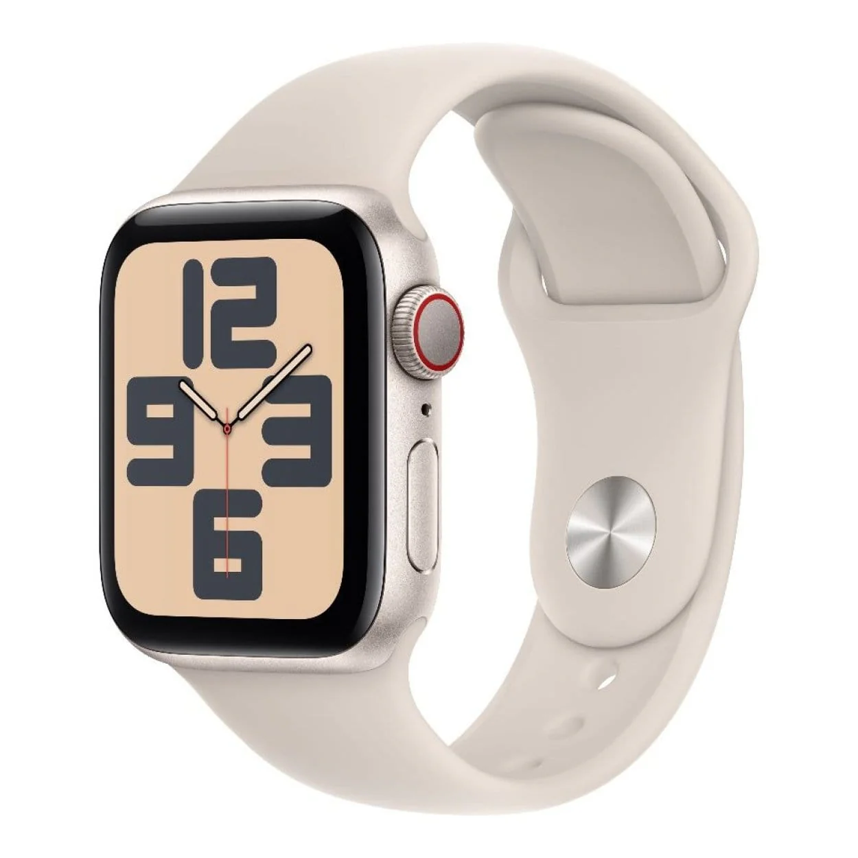 Apple Watch SE GPS 44mm Starlight Aluminium Case with Starlight Sport Band M/L MRGX3QR/A - Image 2