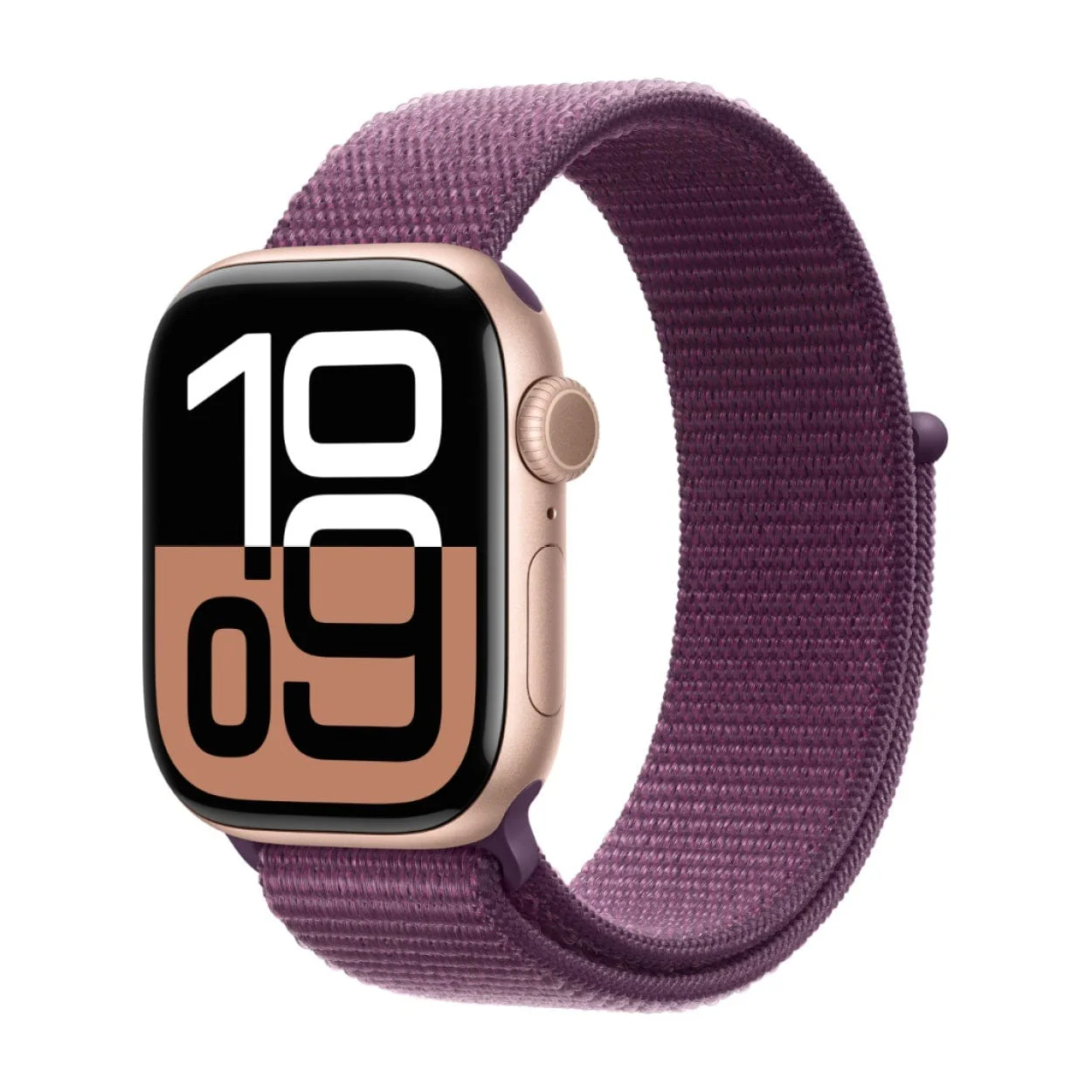 Apple Watch Series 10 GPS 42mm Aluminium Case with Plum Sport Loop - Rose Gold MWWK3QA/A - Image 2