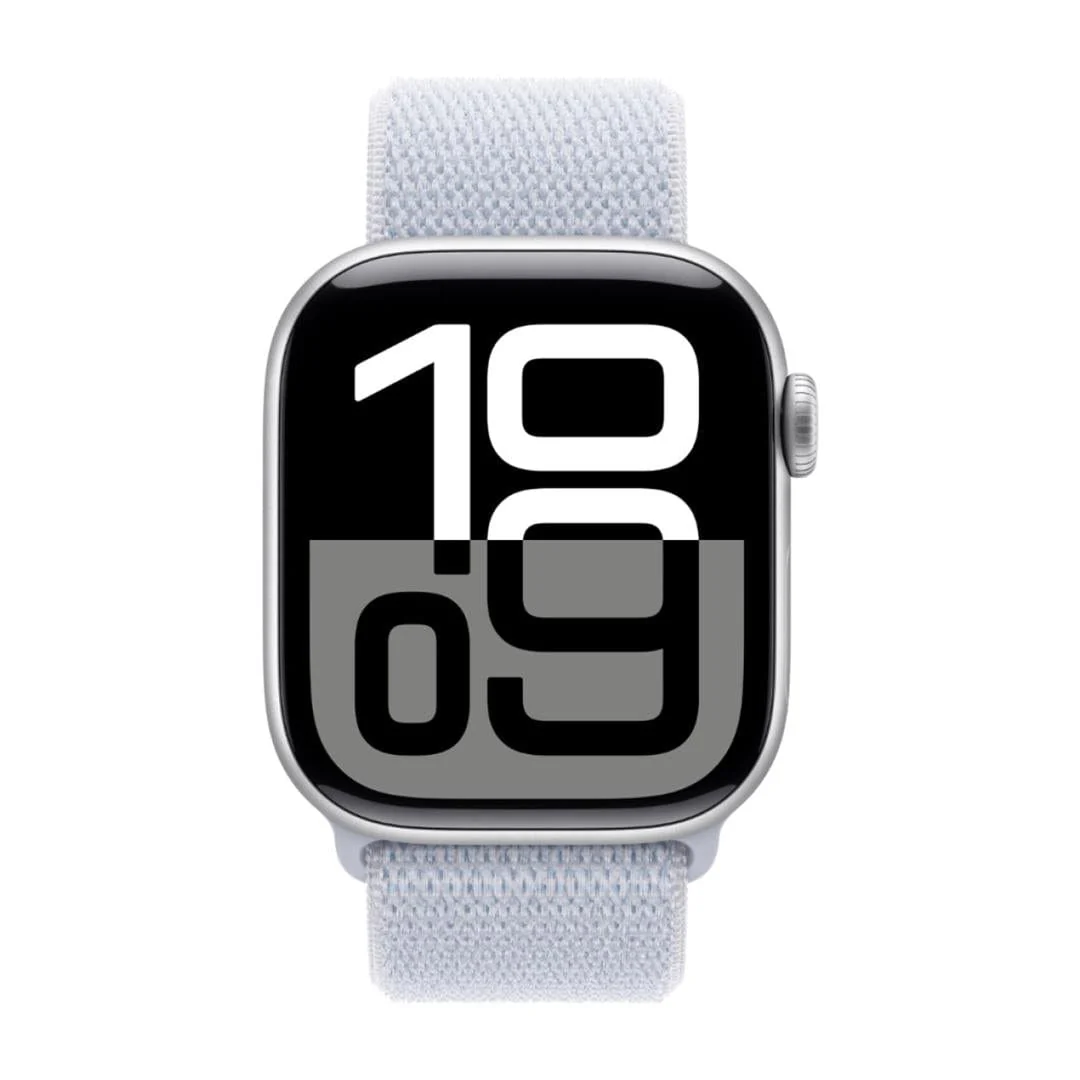 Apple Watch Series 10 GPS 46mm Silver Aluminium Case with Blue Cloud Sport Loop