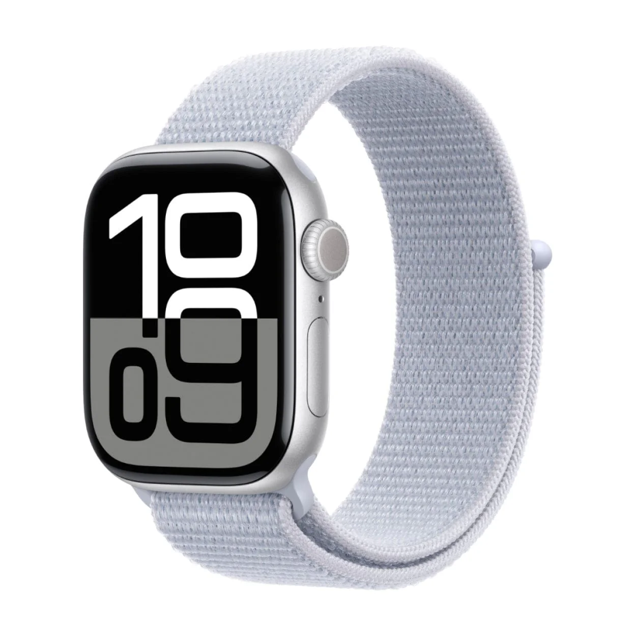Apple Watch Series 10 GPS 46mm Silver Aluminium Case with Blue Cloud Sport Loop - Image 2