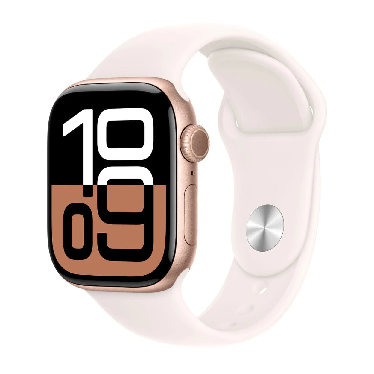 Apple Watch Series 10 GPS + Cellular 42mm Rose Gold Aluminium Case with Light Blush Sport Band S/M - Image 2