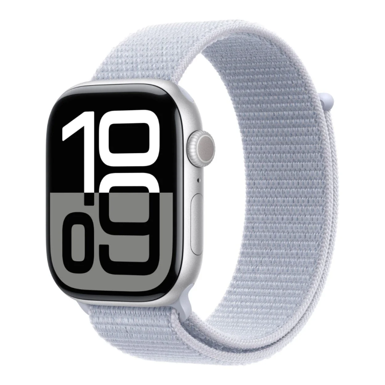 Apple Watch Series 10 GPS + Cellular 46mm Silver Aluminium Case with Blue Cloud Sport Loop MWY23QA/A - Image 2
