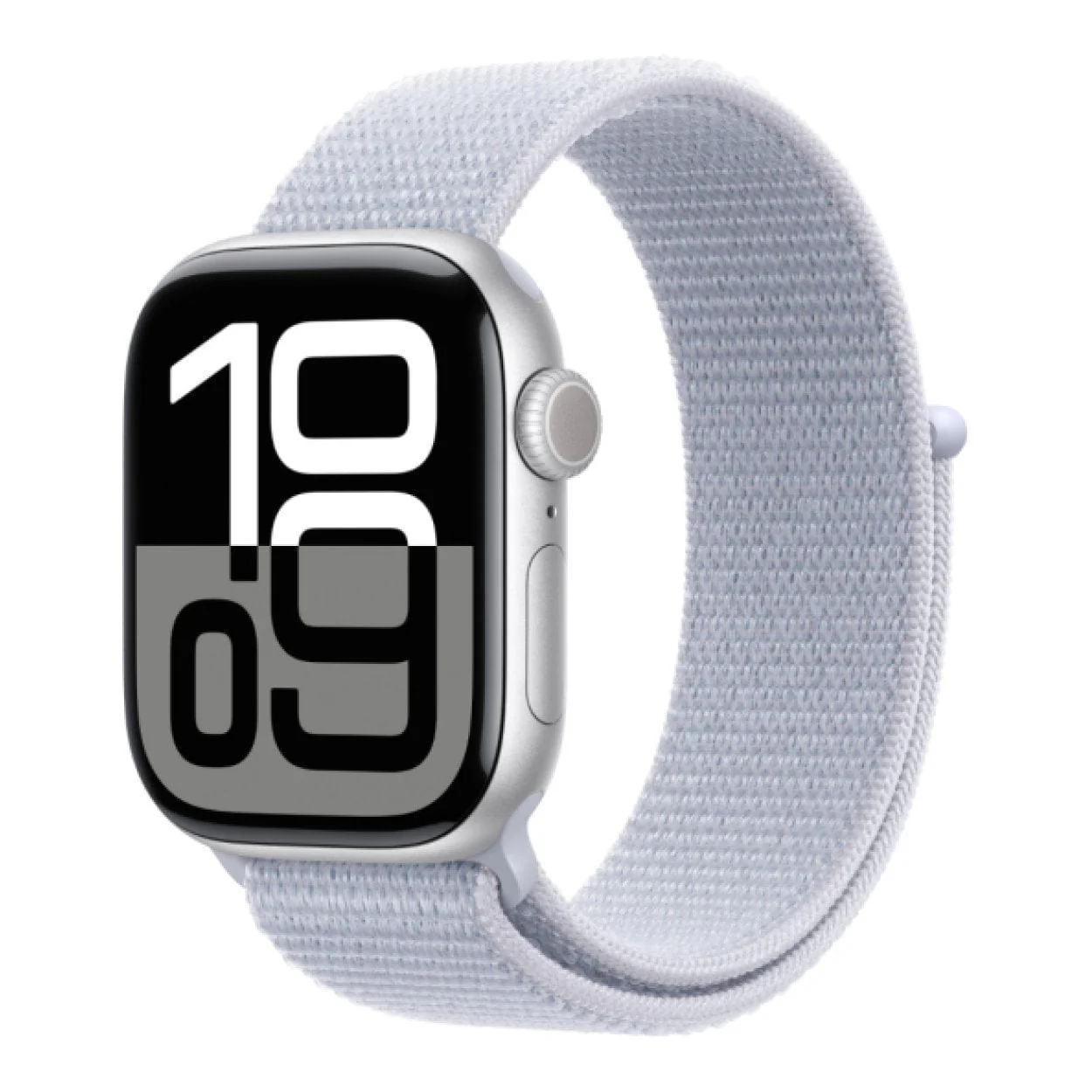 Apple Watch Series 10 GPS LTE 42mm Silver Aluminium Case with Blue Cloud Sport Loop MWX53QA/A - Image 2