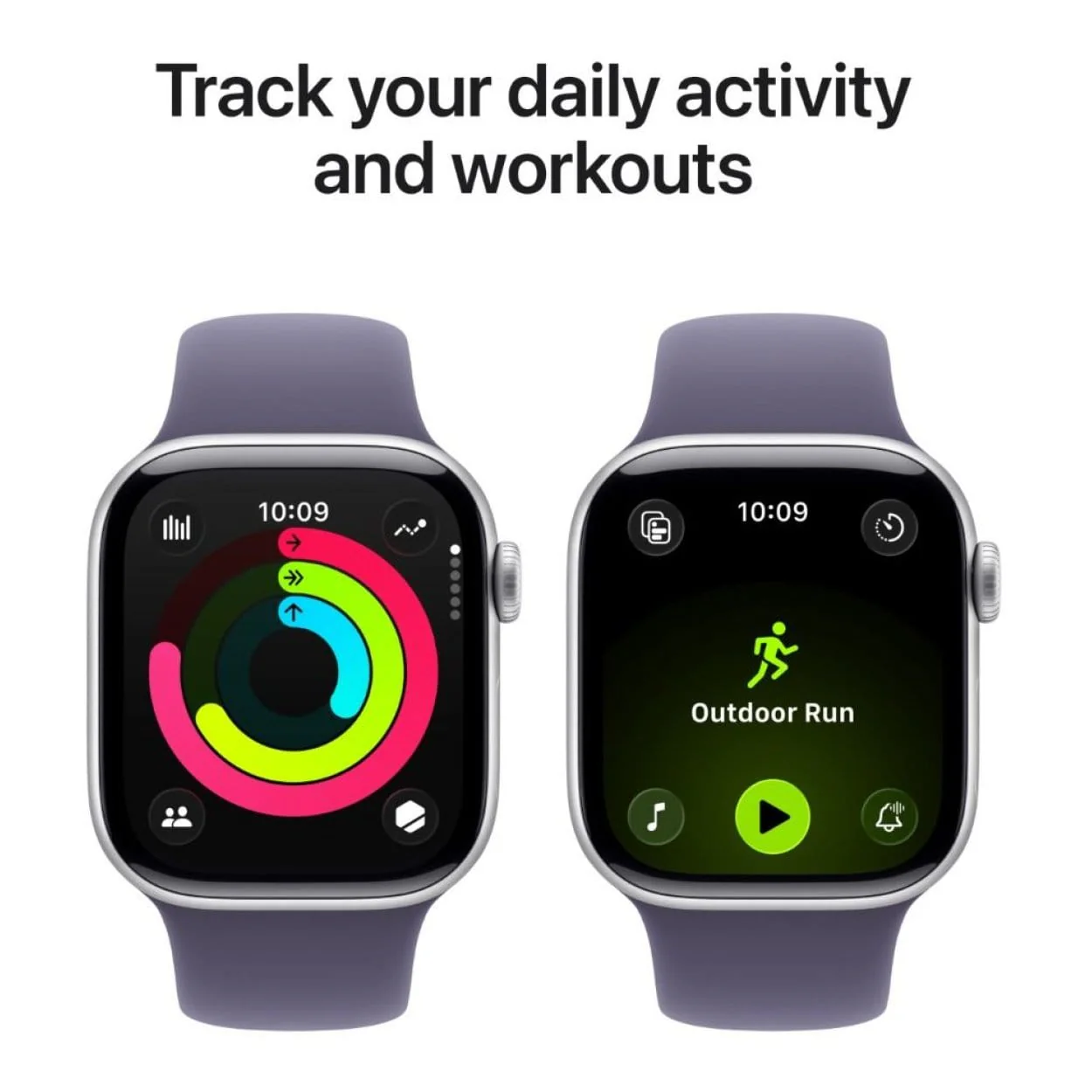 Apple Watch Series 11 GPS 42mm Silver Aluminium Case with Purple Fog Sport Band S/M MEU64AF/A - Image 3