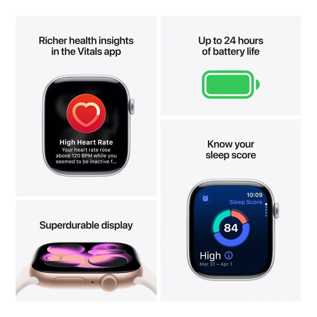 Apple Watch Series 11 GPS 46mm Silver Aluminium Case with Purple Fog Sport Band S/M MEV94AF/A - Image 6