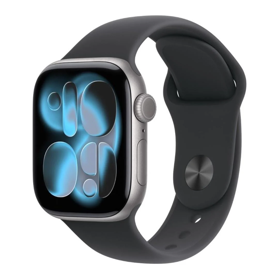 Apple Watch Series 11 GPS + Cellular 42mm Space Grey Aluminium Case with Black Sport Band M/L MF8C4AF/A