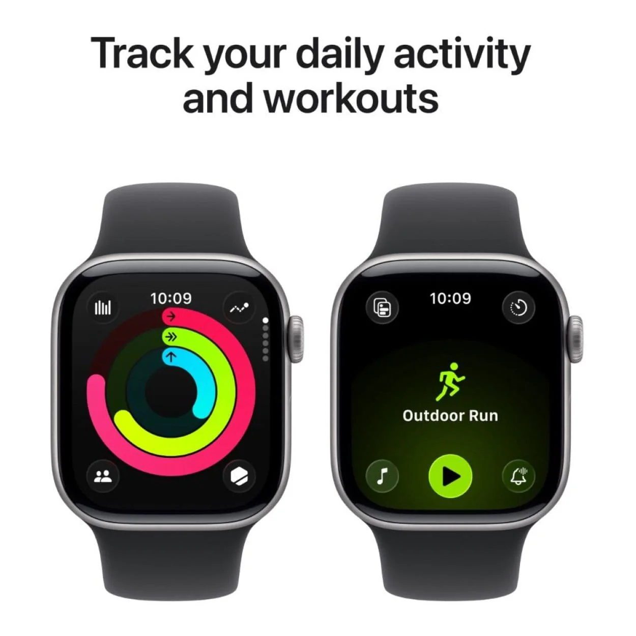 Apple Watch Series 11 GPS + Cellular 42mm Space Grey Aluminium Case with Black Sport Band M/L MF8C4AF/A - Image 4