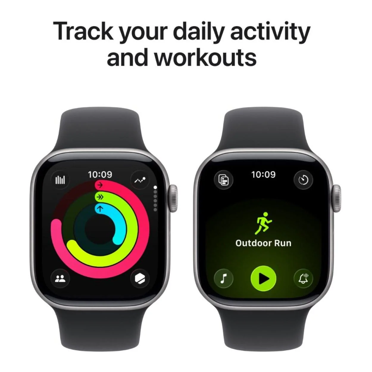 Apple Watch Series 11 GPS + Cellular 46mm Space Grey Aluminium Case with Black Sport Band M/L - Image 3