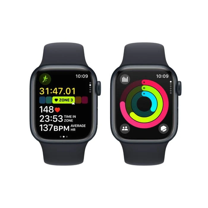 Apple Watch Series 9 GPS 41mm Midnight Aluminium Case with Midnight Sport Band MR8X3QR/A - Image 2