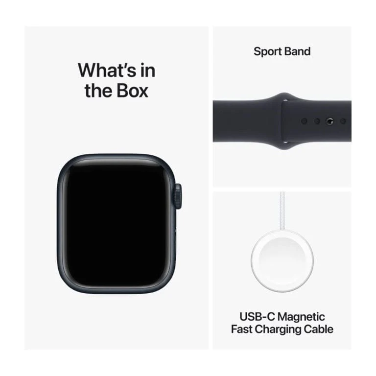 Apple Watch Series 9 GPS 41mm Midnight Aluminium with Midnight Sport Band S/M - Image 4