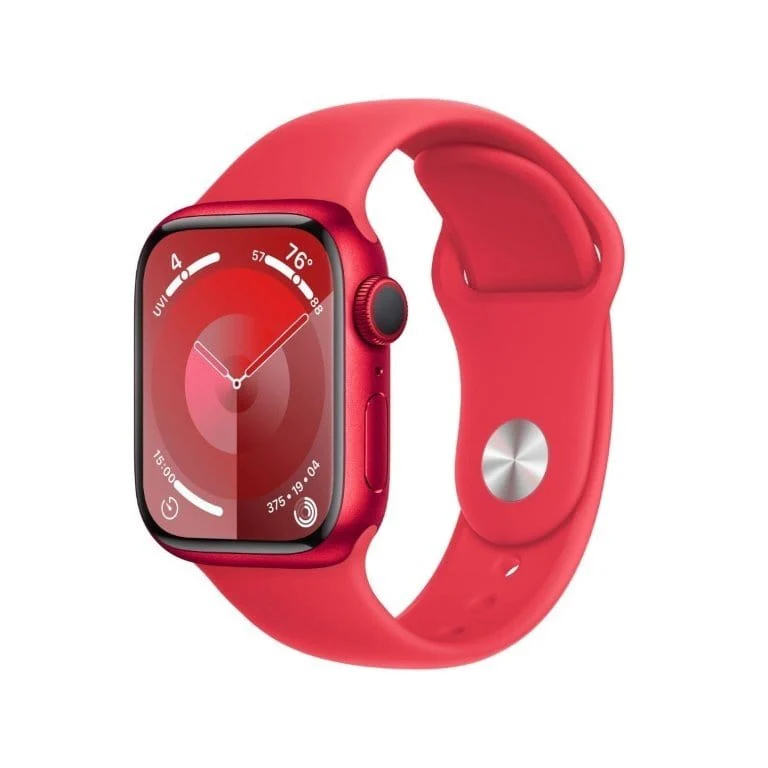 Apple Watch Series 9 GPS 41mm Red Aluminum Case with Red S/M Sport Band - Image 2