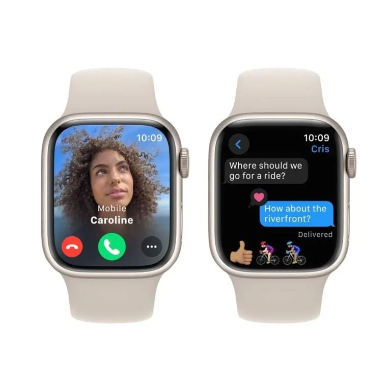 Apple Watch Series 9 GPS 41mm Starlight Aluminium with Starlight Sport Band S/M - Image 2