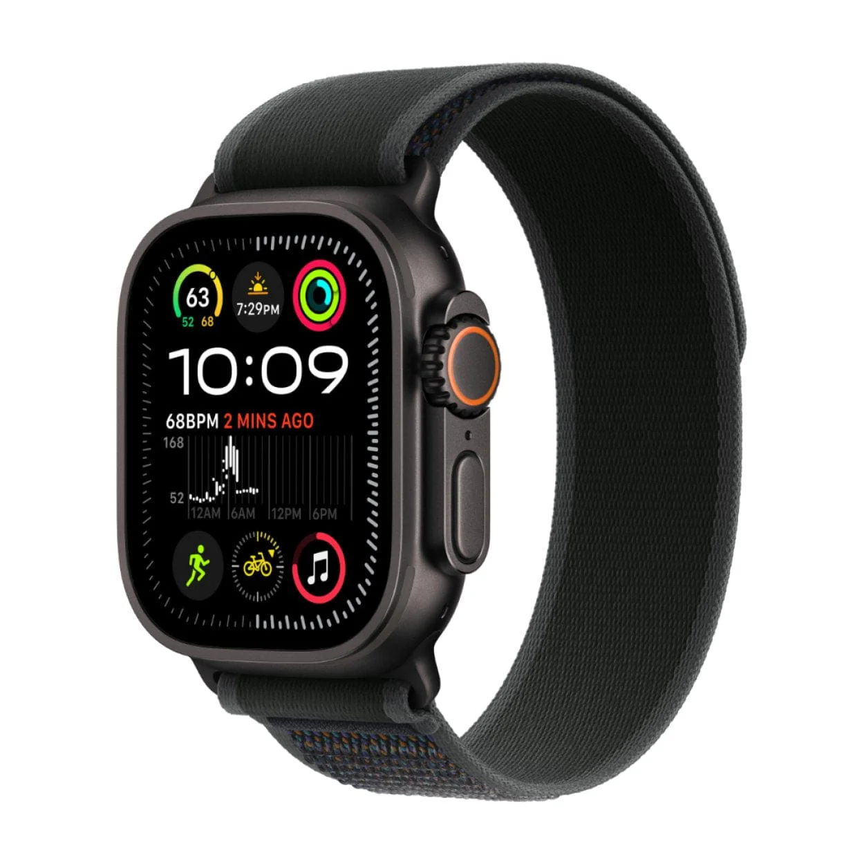 Apple Watch Ultra 2 GPS + Cellular 49mm Black Titanium Case with Black Trail Loop S/M - Image 2