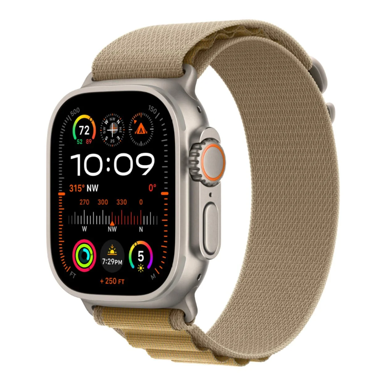 Apple Watch Ultra 2 GPS + Cellular 49mm Natural Titanium Case with Tan Alpine Loop Large MX4H3QA/A - Image 2